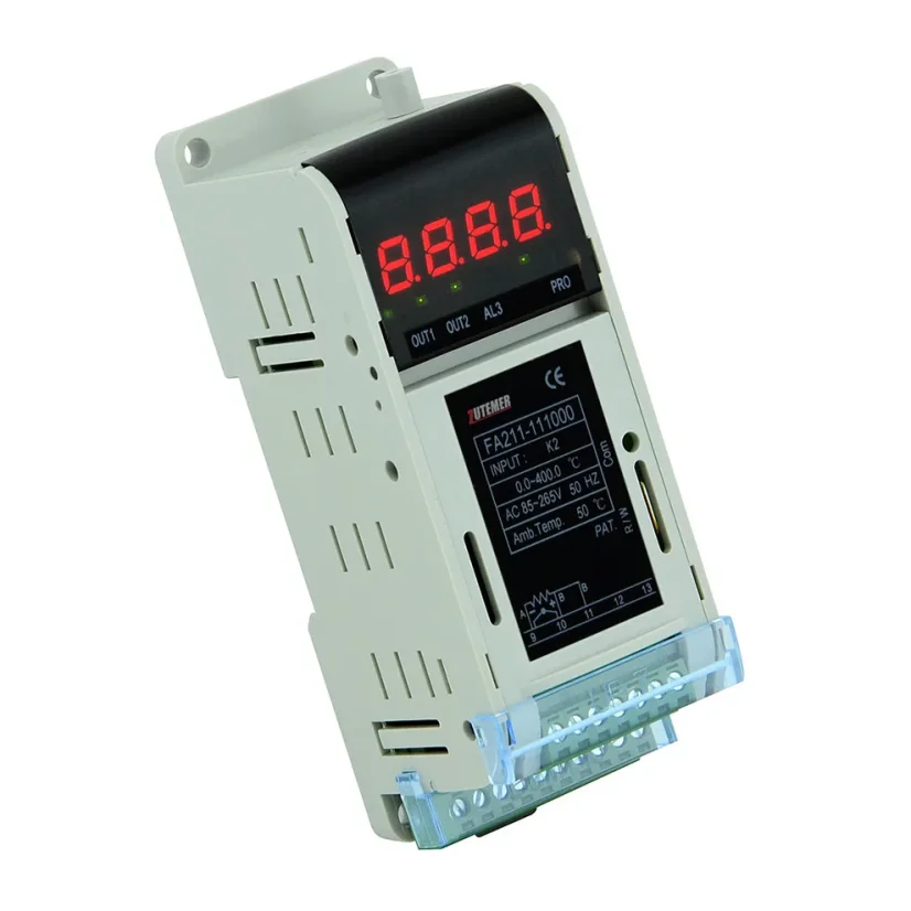 Teplotní PID regulátor na DIN lištu (1x relé) - Typ vstupu: TC typ K, Rozsah vstupu: 0 až 800°C, Regulační výstupy: 1x relé, Lineární výstup: Není